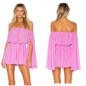 Michael Costello Pink Off-Shoulder Romper